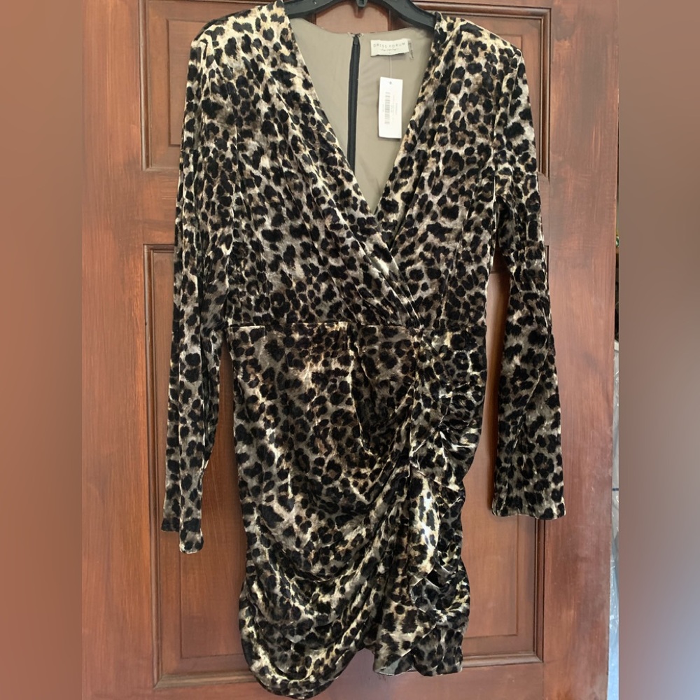 Cute velvet cheetah print dress